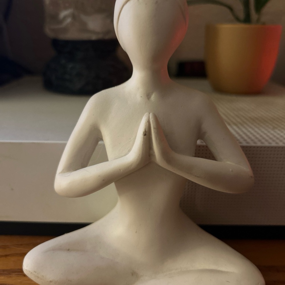 Serene White Yoga Figurine